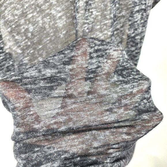 A.N.A Cuffed Sleeve Semi Sheer Burnout T Shirt Palm Tree Sunset Print Womens L - Picture 4 of 5